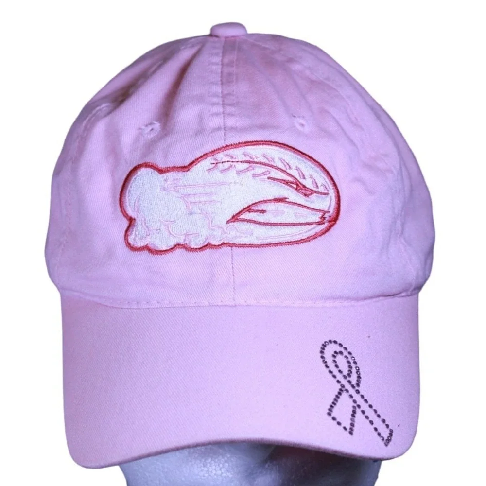 OC Minor League Baseball Hat Ball Cap Pink Sequined Cancer Ribbon